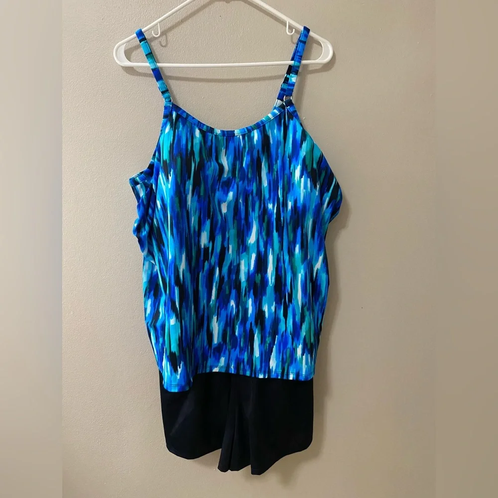 Trimshaper Farrah Tummy Control Swim Romper Size 22W Adjustable one piece NWT - Picture 2 of 10
